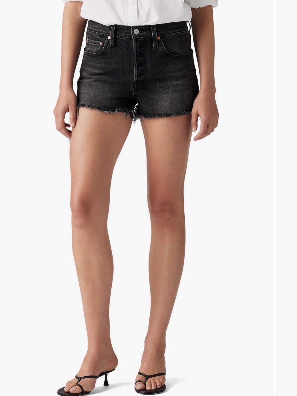 Levi’s High-Waist Black Denim Cutoff Shorts 501 Size 32
